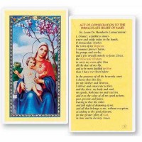 25pk - Consecration to the Immaculate Heart of Mary Laminated Holy Card  Pk 25