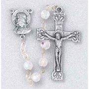 Crystal Aurora Borealis Beads Handcrafted Rosary 20in.