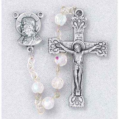 Crystal Aurora Borealis Beads Handcrafted Rosary 20in. - 846218022874 - 01115CR