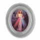 Divine Mercy Gold Stamped Print In Oval Silver Leaf Frame - 2Pk -  - 451S-123