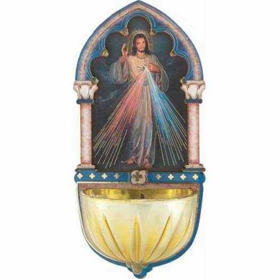 Divine Mercy Multi-dimensional Church Holy Water Bowl Font (2 Pack) - 846218050174 - 1928-123