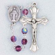 February-Amethyst Deluxe Birthstone Rosary 20 inch
