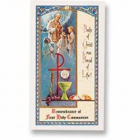 25pk - First Holy Communion Unisex Laminated Holy Card  Pk 25