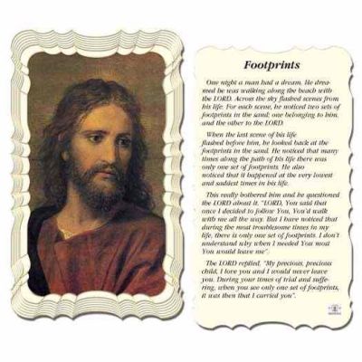 Footprints 2x4 inch Holy Card - (Pack of 50) - 846218005938 - G50-127