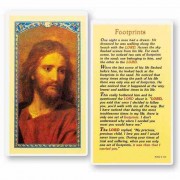 25pk - Footprints Head of Christ Laminated Holy Card  Pk 25