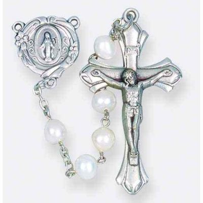 Genuine Fresh Water Pearl White Handcrafted Rosary - 846218012110 - 01240WT