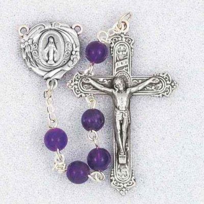 Genuine Gem Stone Amethyst Beads Handcrafted Rosary - 846218012387 - 185AM