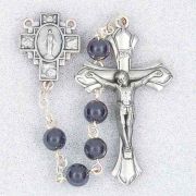 Genuine Gem Stone Hematite Beads Handcrafted Rosary
