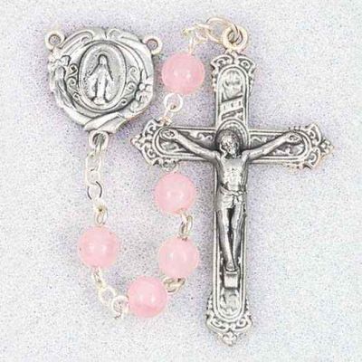 Genuine Gem Stone Rose Quartze Beads Handcrafted Rosary - 846218012448 - 185RQ
