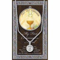 Genuine Pewter Round Communion Medal