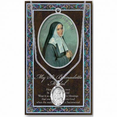 Genuine Pewter Saint Bernadette Medal (2 Pack) - 846218040106 - 950-410