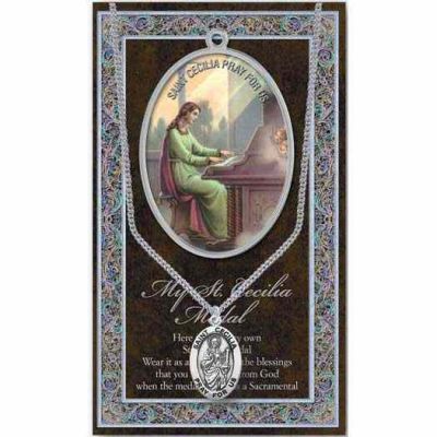 Genuine Pewter Saint Cecilia Medal (2 Pack) - 846218038288 - 950-420
