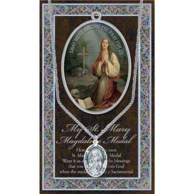 Genuine Pewter Saint Mary Magdalene Medal - (Pack Of 2) - 846218038318 - 950-496