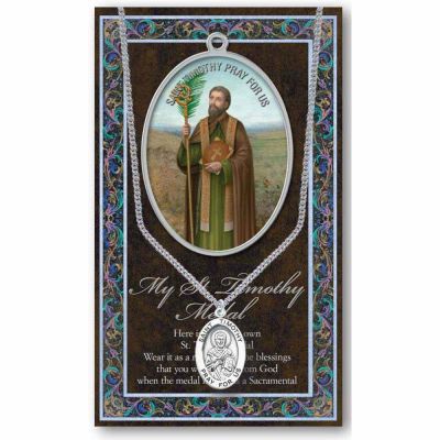Genuine Pewter Saint Timothy Medal (2 Pack) - 846218040175 - 950-554