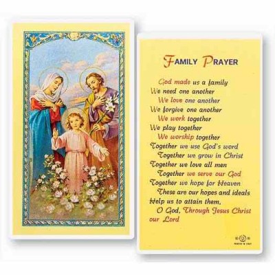 God Made Us A Family Laminated 2 x 4 inch Holy Card (50 Pack) - 846218014237 - E24-749