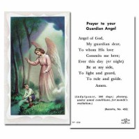 100pk - Guardian Angel 2 x 4 inch Prayer-Card - (Pack of 100)