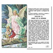 100pk - Guardian Angel 2 x 4 inch Paper Prayer-Card - (Pack of 100)