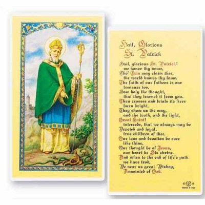 Hail Glorious Saint Patrick Laminated Holy Card - (Pack Of 31) - 846218014602 - E24-640