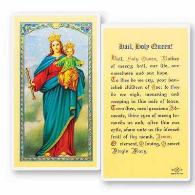 Hail Holy Queen Laminated 2 x 4 inch Holy Card (50 Pack) - 846218013131 - E24-825