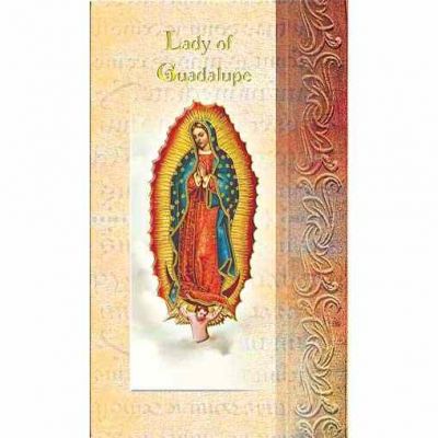 Holy Card Our Lady Of Guadalupe 2 Page Biography Holy Card (20 Pack) - 846218010703 - F5-216