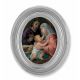 Holy Family Gold Stamped Print In Oval Silver Leaf Frame  - 2Pk -  - 451S-363