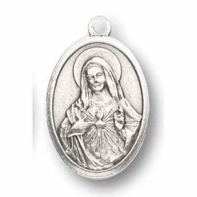 Immaculate Heart Mary Silver Oxidized Medal (25 Pack) - 846218076945 - 1086-201