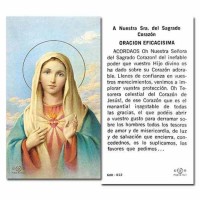 100pk - Immaculate Heart Of Mary 2 x 4 inch Paper Prayer-Card - (Pack of 100)