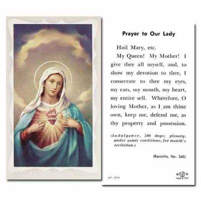 Immaculate Heart Of Mary 2 x 4 inch Paper Holy Cards - (Pack of 100) - 846218004511 - 5P-023