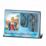 Immaculate Heart Of Mary Specialty Rosary w/Light Blue Crystal Beads