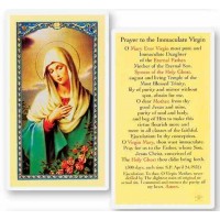 25pk - Prayer To Immaculate VirgIn Laminated Holy Card  Pk 25