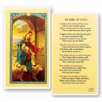 25pk - In The Time of Loss with Good Shepherd Laminated Holy Card  Pk 25