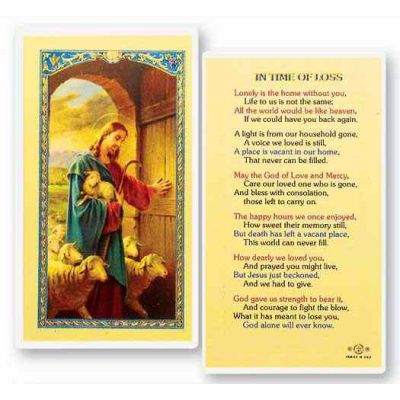 In The Time Of Loss Laminated 2 x 4 inch Holy Card (50 Pack) - 846218013667 - E24-737