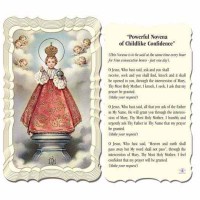50pk - Infant Of Prague - 2 x 4 inch Paper Prayer-Cards - (Pack of 50)