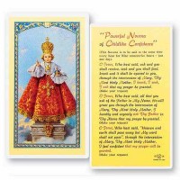 25pk - Infant of Prague Novena Laminated Holy Card  Pk 25
