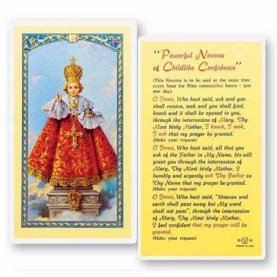 Infant Of Prague -novena Laminated Prayer 2 x 4in Holy Card (50 Pack) - 846218014282 - E24-770