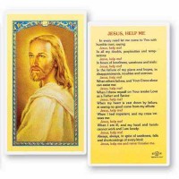 25pk - Jesus Help Me Head of Christ Laminated Holy Card  Pk 25