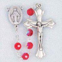 July-Ruby Deluxe Birthstone Rosary 20 inch