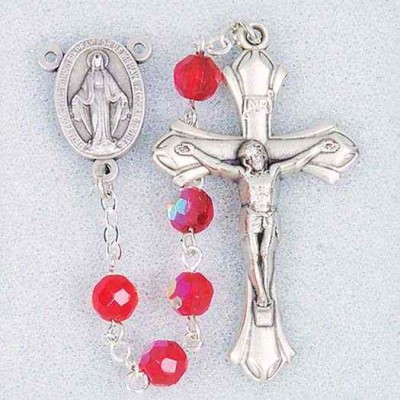 July-Ruby Deluxe Birthstone Rosary 20 inch (2 Pack) - 846218026698 - 245JUL