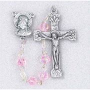 Light Rose Aurora Borealis Handcrafted Rosary