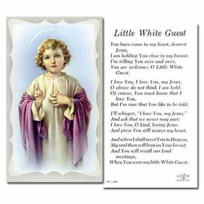 Little White Guest 2 x 4 inch Holy Card - (Pack of 100) - 846218004535 - 5P-041