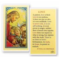 25pk - Saint Paul Corinth Love is Patient Laminated Holy Card  Pk 25