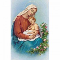 100pk - Madonna And Child 2 x 4 inch Prayer-Card - (Pack of 100)