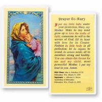 25pk - Prayer to Mary the Madonna of the Street Laminated Holy Card  Pk 25
