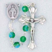 May-Emerald Deluxe Birthstone Rosary 20 inch