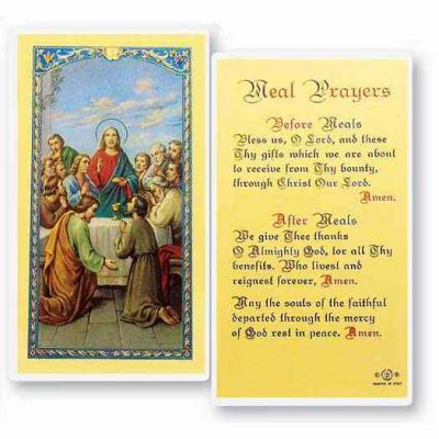 Meal Prayers 2 x 4 inch Holy Card (50 Pack) - 846218013179 - E24-373