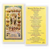 25pk - Misterios Del Santo Rosario Laminated Holy Card Pk 25
