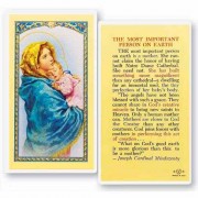 25pk - Most Important Person on Earth Laminated Holy Card  Pk 25