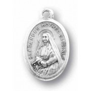25pk - 1" Oval Oxidized Saint Frances Mother Cabrini Medal  sold in inc of 25