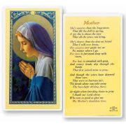 Mother - Madonna Praying Rosary  Holy Card - (Pack Of 50)