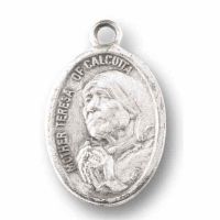 Mother Teresa Silver Oxidized Medal (25 Pack)